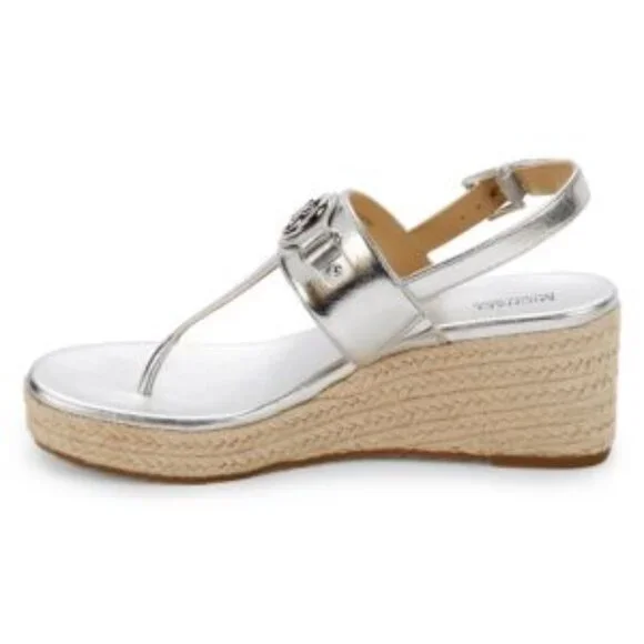 NEW MICHEAL Michael Kors Ashley Logo Wedge Platform Sandals Size 9.5 - Picture 7 of 9